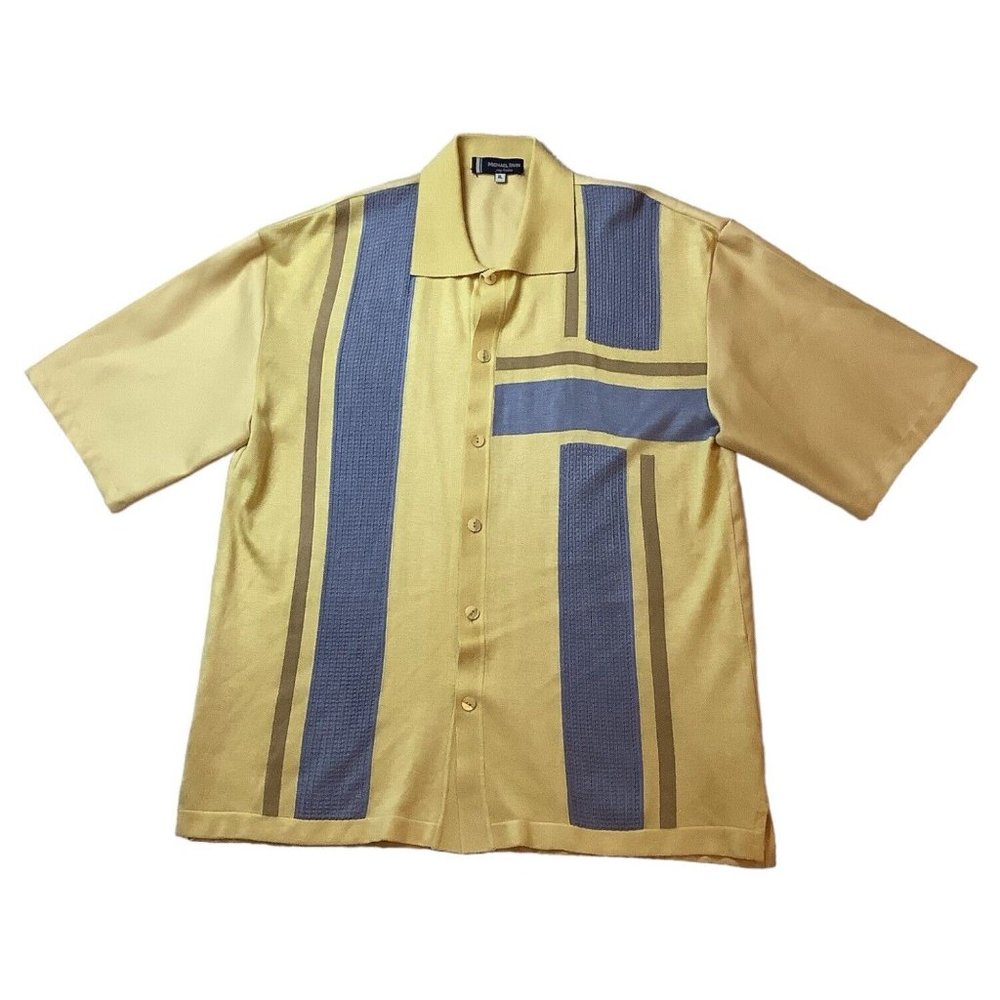 Michael Irvin Polo Shirt Men's XL Yellow Striped